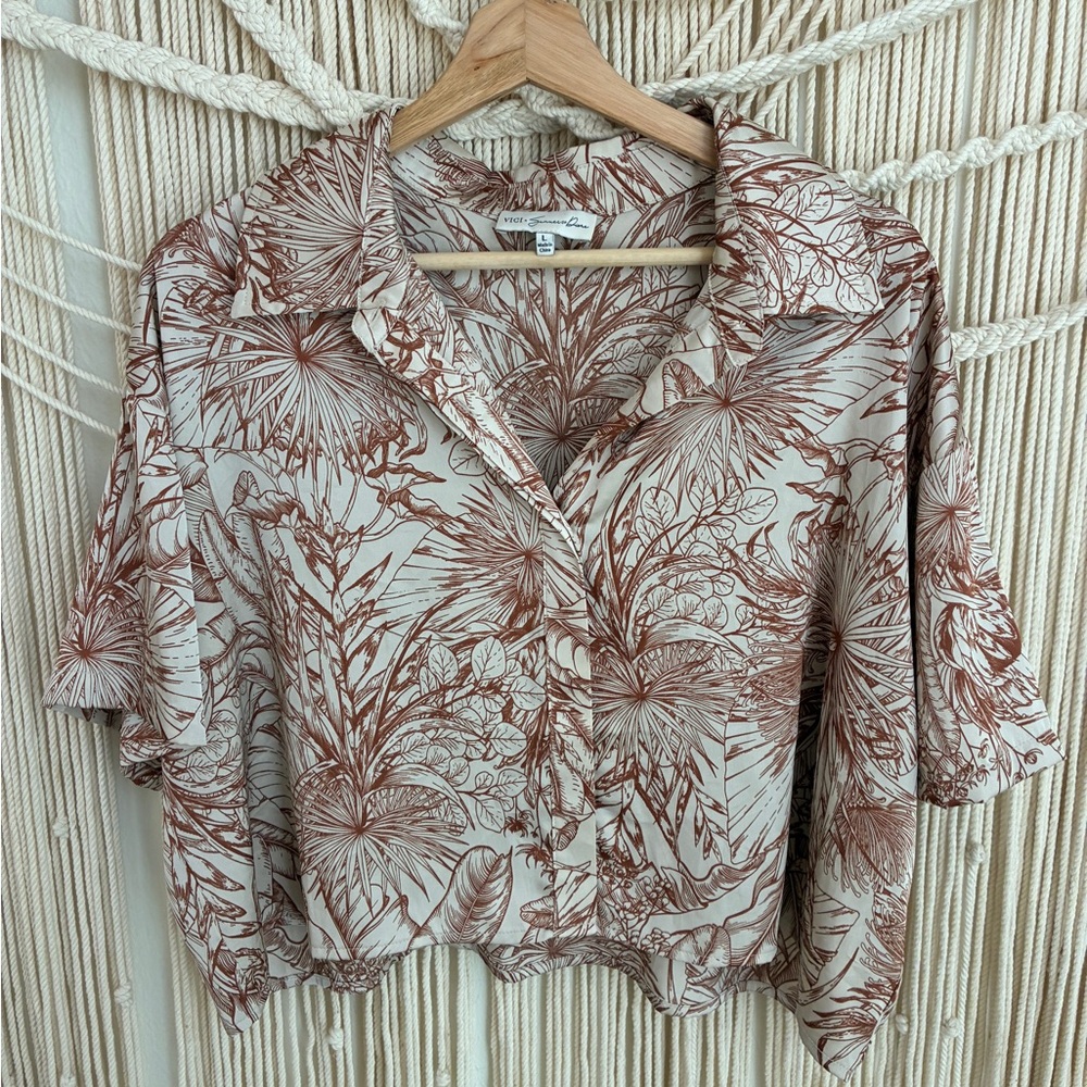 Take Me to Tulum Satin Button Up Top